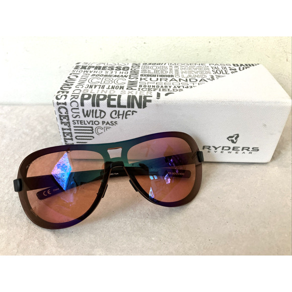Ryders Aero Fyre TR90/UV400 R053191A Black Frame Pink Lens Sunglasses w Box